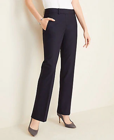 Shop Ann Taylor The Petite Straight Pant In Tropical Wool In True Navy