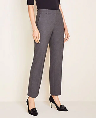 Shop Ann Taylor The Petite Straight Pant In Tropical Wool - Classic Fit In Gravel Melange