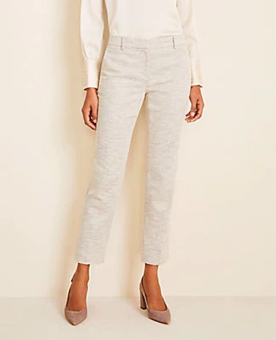 Shop Ann Taylor The Ankle Pant In Texture In Black Ivory Combo