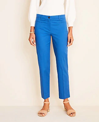 Shop Ann Taylor The Cotton Crop Pant In Blue Majesty