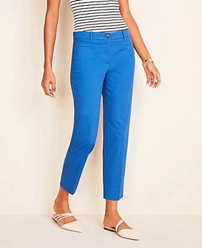 Shop Ann Taylor The Cotton Crop Pant - Curvy Fit In Blue Majesty