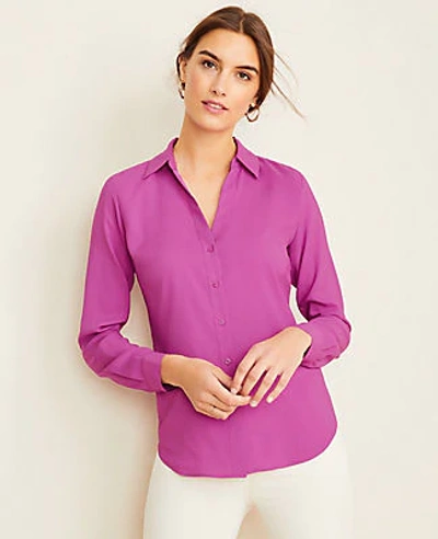 Shop Ann Taylor Petite Essential Shirt In Purple Verbena