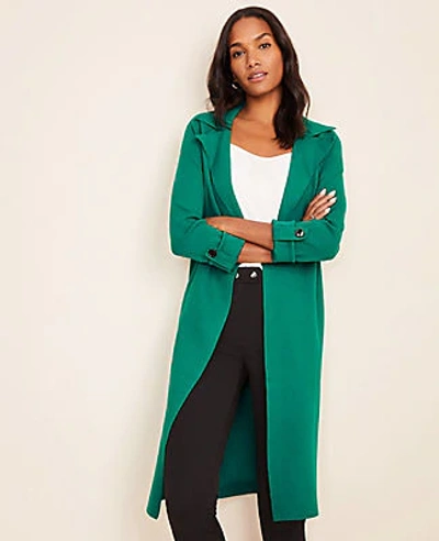 Shop Ann Taylor Petite Sweater Trench In Green Meadows