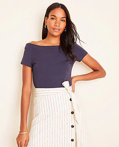 Shop Ann Taylor Off The Shoulder Top In Night Sky