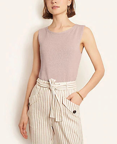 Shop Ann Taylor Petite Boatneck Sweater Shell Top In Vintage Blush