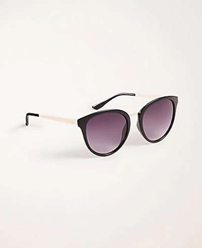 Shop Ann Taylor Round Sunglasses In Black