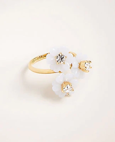 Shop Ann Taylor Resin Flower Cluster Ring In Gold