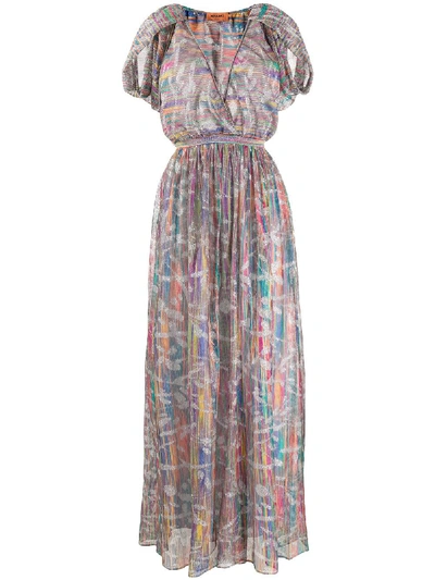 Shop Missoni Abstract-print Maxi Dress In Blue