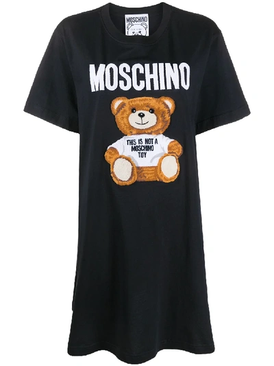 Shop Moschino Teddy Bear T-shirt Dress In Black