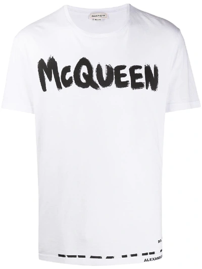 Shop Alexander Mcqueen Logo Print T-shirt In White