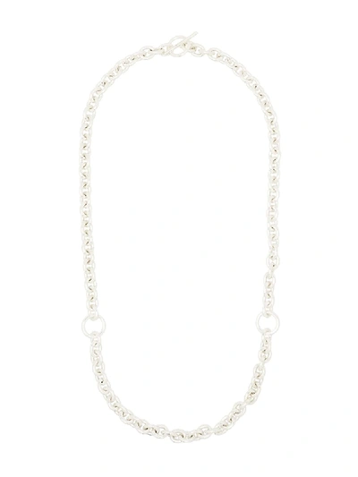 Shop All Blues Triple-link Chain Necklace In Silver