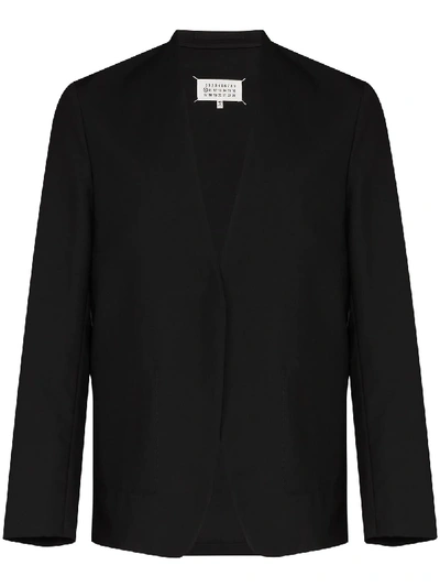 Shop Maison Margiela Collarless Single-breasted Blazer In Black