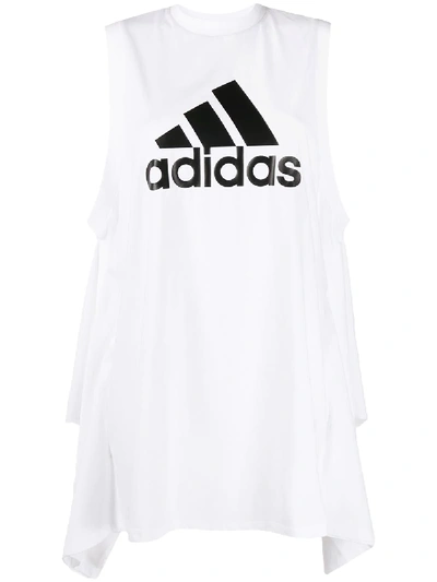 Shop Adidas Originals X Hyke Draped Detail Vest Top In White