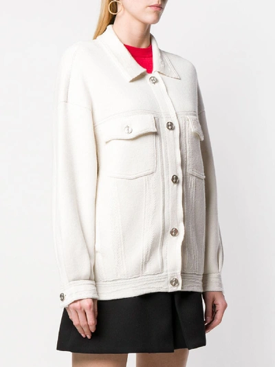 Shop Barrie Cashmere Oversize Jacket In White