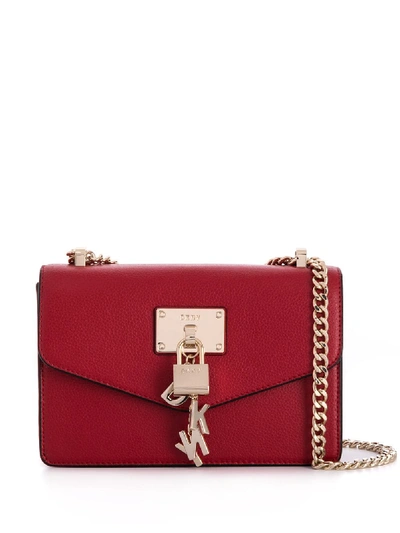 Shop Dkny Elissa Crossbody Leather Bag In Red