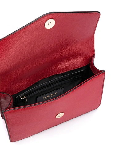 Shop Dkny Elissa Crossbody Leather Bag In Red