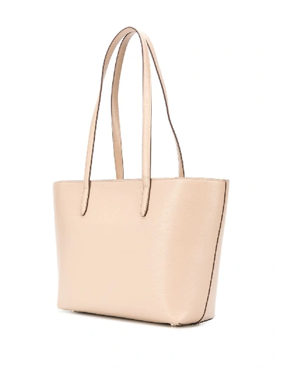 Shop Dkny Bryant Leather Bag In Beige
