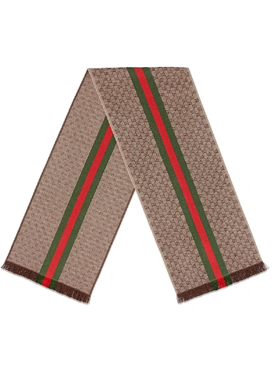 Shop Gucci Gg Supreme Scarf In Brown