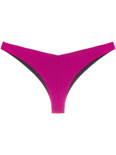 Shop Mc2 Saint Barth Naomi Low-rise Bikini Bottoms In Purple