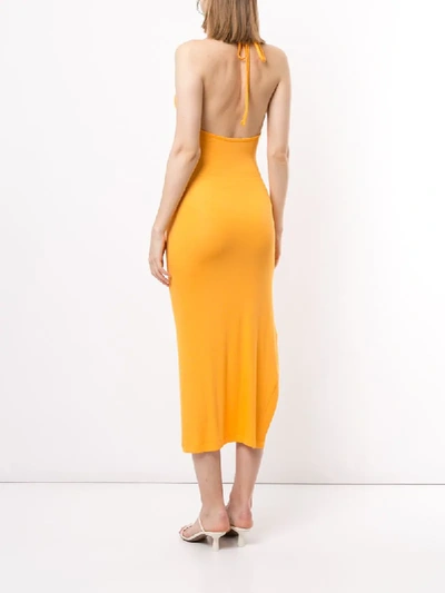 Shop Alix Nyc Ribbed Fitted Dress In Yellow