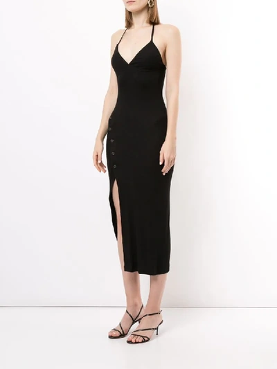 Shop Alix Nyc Ribbed Fitted Dress In Black