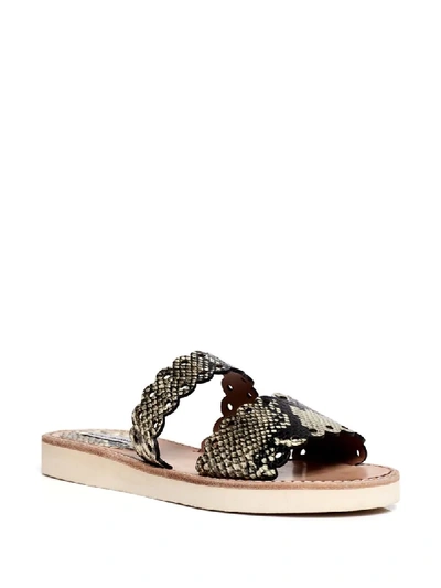 Shop Tabitha Simmons Akela Snake-effect Sandals In Neutrals
