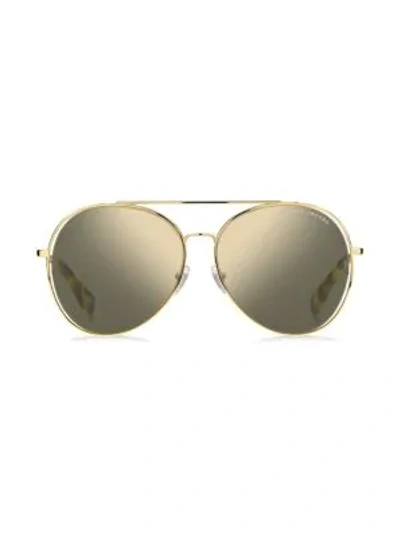 Shop Marc Jacobs 60mm Aviator Sunglasses In Gold