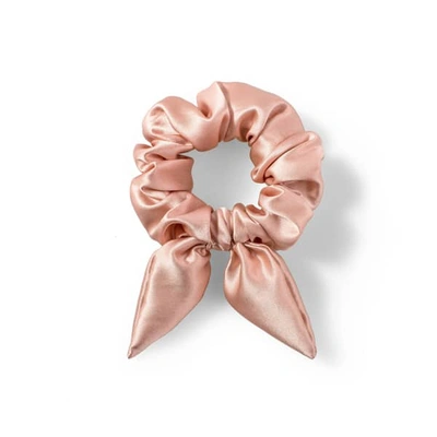 Shop Moye Silk Scrunchie With Knot Detail - Pink