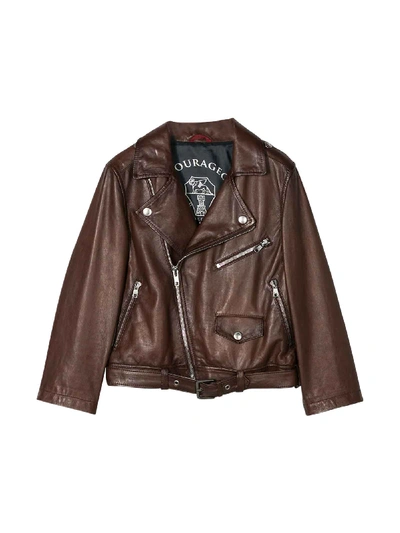 Shop Brunello Cucinelli Brown Leather Jacket In Mogano