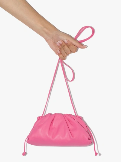 Shop Bottega Veneta Pink The Mini Pouch Leather Clutch Bag