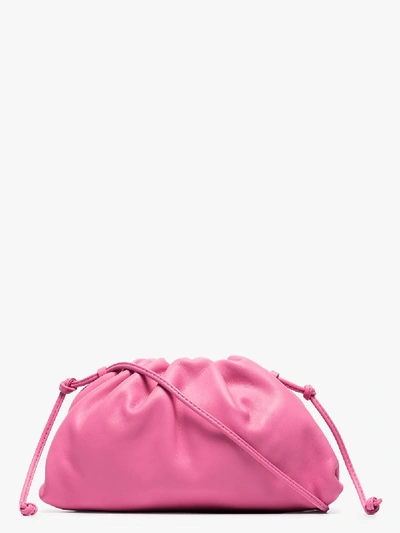 Shop Bottega Veneta Pink The Mini Pouch Leather Clutch Bag