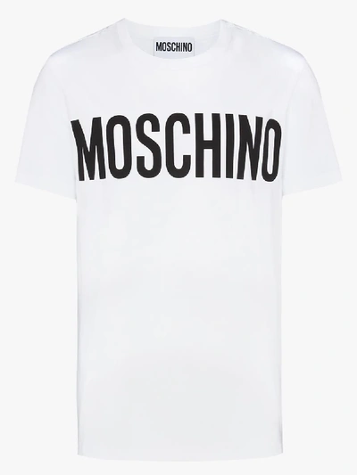 Shop Moschino T-shirt Mit Logo-print In Weiss