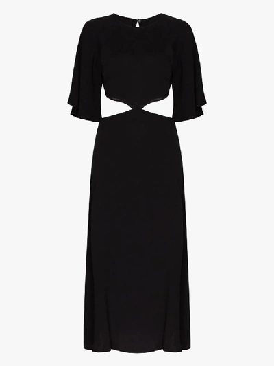 Shop Reformation Benny Cutout Midi Dress In Black
