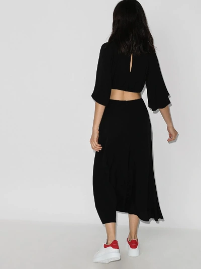 Shop Reformation Benny Cutout Midi Dress In Black