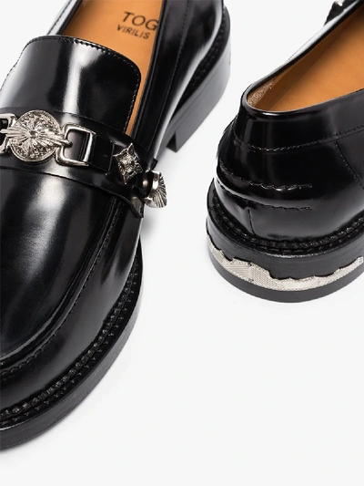 Shop Toga Virilis Black Polido Leather Loafers
