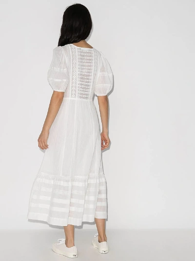 Shop Reformation Norwich Lace Trim Cotton Midi Dress In White