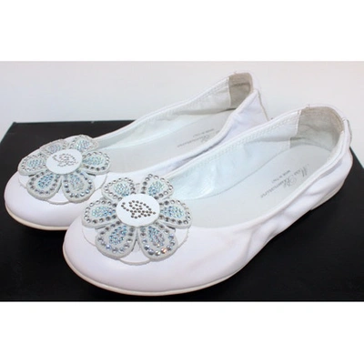 Pre-owned Blumarine White Leather Ballet Flats