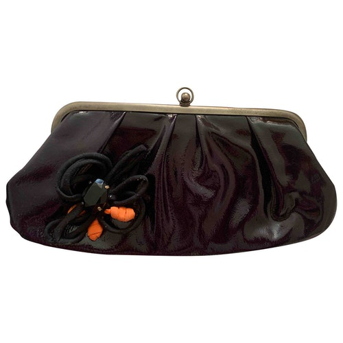 navy patent leather clutch
