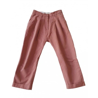 Pre-owned Studio Nicholson Pink Cotton Trousers