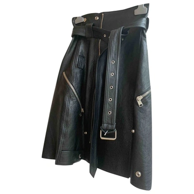 Pre-owned Alexander Mcqueen Black Leather Skirt