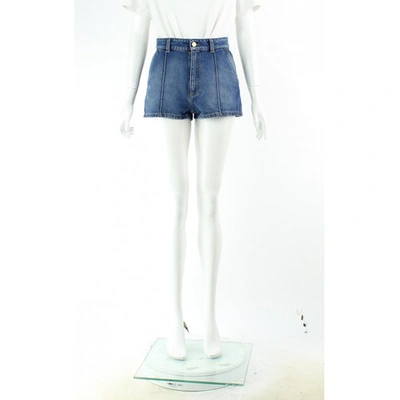 Pre-owned Alexander Mcqueen Blue Cotton Shorts