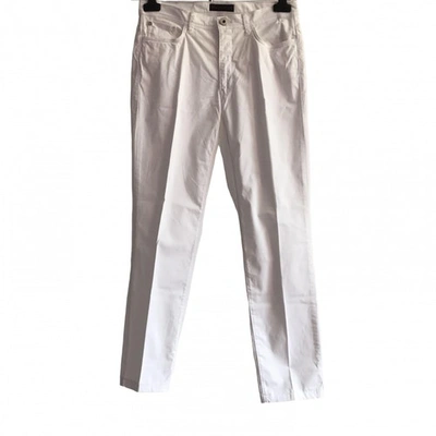 Pre-owned Trussardi Jeans Straight Pants In White