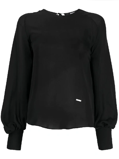 Shop Dsquared2 Bishop Sleeve Blouse In Black