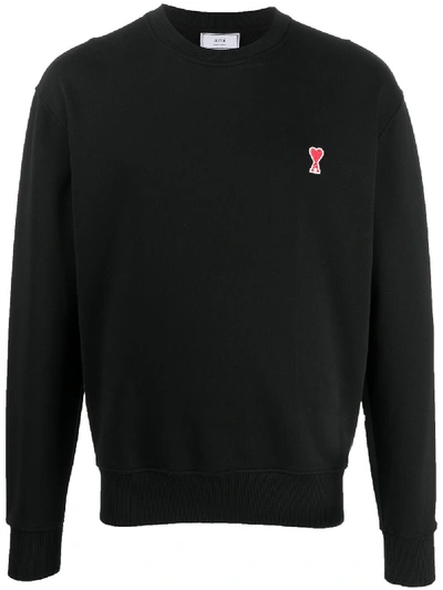 Shop Ami Alexandre Mattiussi Logo Sweatshirt In Black