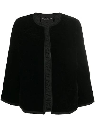 Shop Etro Quilted Cape In Black