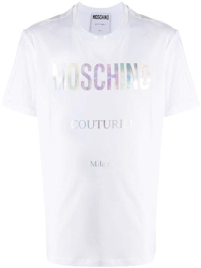 Shop Moschino Couture Logo Print T-shirt In White