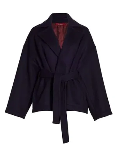 Shop Sies Marjan Rosa Wool & Cashmere Wrap Coat In Navy