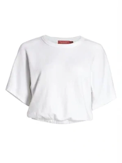 Shop N:philanthropy Fear & Loathing Drew Short-sleeve Sweatshirt In White