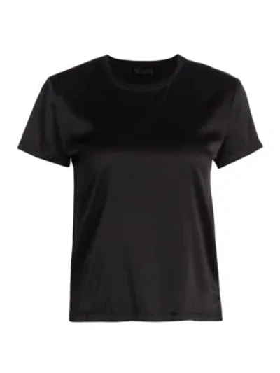 Shop Atm Anthony Thomas Melillo Women's Silk Blend Crewneck T-shirt In Black