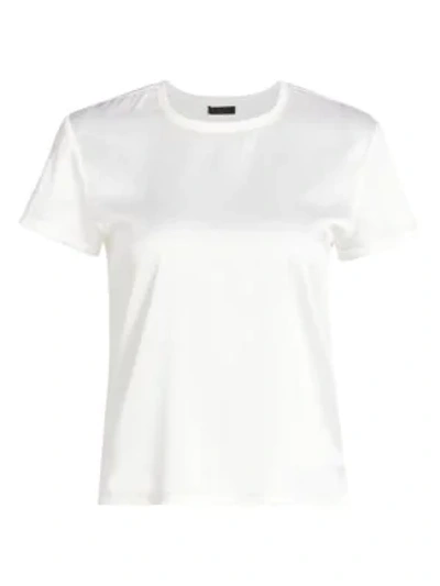 Shop Atm Anthony Thomas Melillo Women's Silk Blend Crewneck T-shirt In White